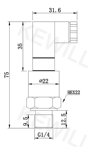 KAP06小巧型压力变送器尺寸图